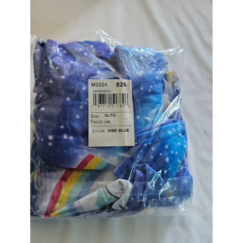 Pj Place Stay Cozy Snow Friends Galaxy Blue Kids Pajama Set- New